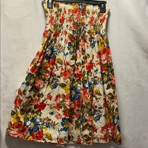 Strapless floral dress